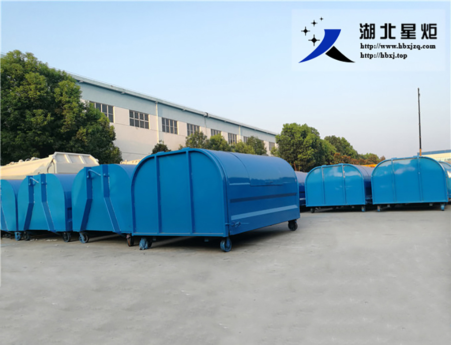 3~4立方勾臂垃圾箱上圆下方规格式样大全 